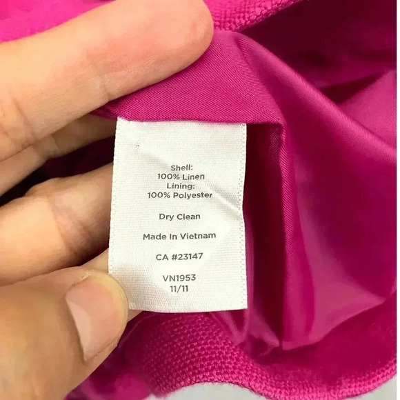 Talbots Pink Button Front Blazer Jacket Womens 12 100% Linen - Business Wear - Picture 4 of 9